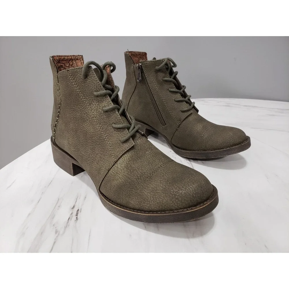 NEW NO BOX SIZE 7 Blowfish Malibu Kinder Ankle Womens Olive Green Lace Up Boots